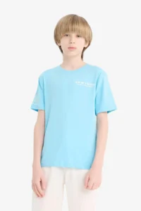 DeFacto Crew Neck Printed Short Sleeve T-Shirt Boy