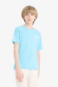 DeFacto Crew Neck Printed Short Sleeve T-Shirt Boy - Image 4