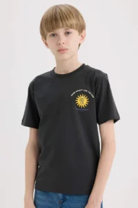 DeFacto Crew Neck Printed Short Sleeve T-Shirt Boy