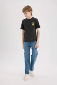 DeFacto Crew Neck Printed Short Sleeve T-Shirt Boy - Image 2