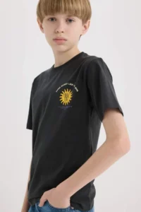 DeFacto Crew Neck Printed Short Sleeve T-Shirt Boy - Image 4