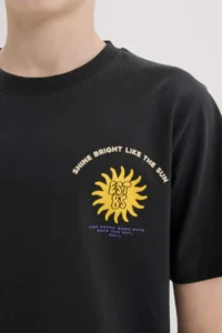 DeFacto Crew Neck Printed Short Sleeve T-Shirt Boy - Image 5