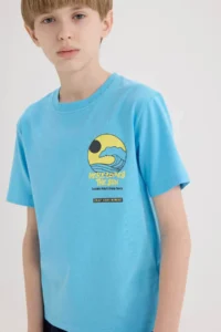 DeFacto Crew Neck Printed Short Sleeve T-Shirt Boy - Image 3
