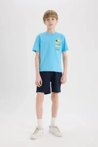 DeFacto Crew Neck Printed Short Sleeve T-Shirt Boy - Image 4