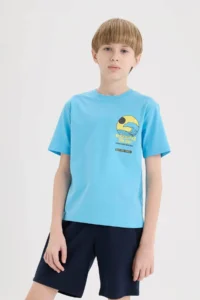 DeFacto Crew Neck Printed Short Sleeve T-Shirt Boy - Image 5