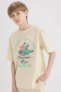 DeFacto Crew Neck Printed Short Sleeve T-Shirt Boy