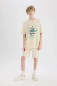 DeFacto Crew Neck Printed Short Sleeve T-Shirt Boy - Image 2