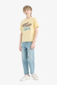 DeFacto Crew Neck Printed Short Sleeve T-Shirt Boy - Image 2