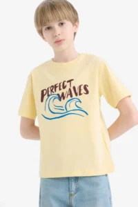 DeFacto Crew Neck Printed Short Sleeve T-Shirt Boy - Image 4
