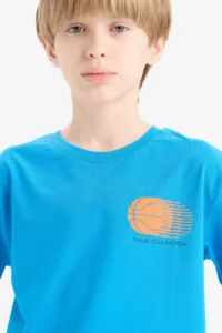 DeFacto Crew Neck Printed Short Sleeve T-Shirt Boy - Image 4