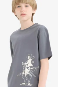 DeFacto Crew Neck Printed Short Sleeve T-Shirt Boy