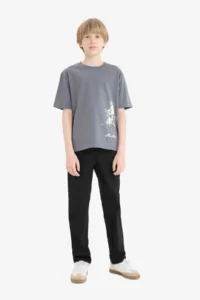 DeFacto Crew Neck Printed Short Sleeve T-Shirt Boy - Image 2