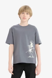 DeFacto Crew Neck Printed Short Sleeve T-Shirt Boy - Image 3