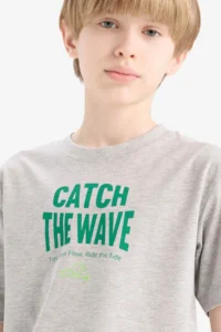 DeFacto Gray Boys' T-Shirt E0180A8/GR400 - Image 2