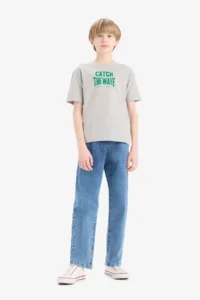 DeFacto Gray Boys' T-Shirt E0180A8/GR400 - Image 3