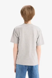 DeFacto Gray Boys' T-Shirt E0180A8/GR400 - Image 4