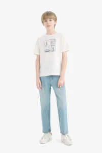 DeFacto Crew Neck Printed Short Sleeve T-Shirt Boy - Image 2
