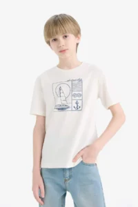 DeFacto Crew Neck Printed Short Sleeve T-Shirt Boy - Image 3