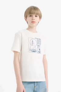 DeFacto Crew Neck Printed Short Sleeve T-Shirt Boy - Image 4