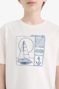 DeFacto Crew Neck Printed Short Sleeve T-Shirt Boy - Image 5