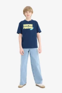 DeFacto Crew Neck Printed Short Sleeve T-Shirt Boy - Image 2