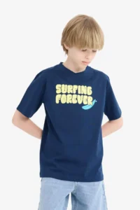 DeFacto Crew Neck Printed Short Sleeve T-Shirt Boy - Image 3