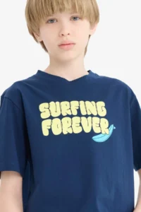 DeFacto Crew Neck Printed Short Sleeve T-Shirt Boy - Image 4