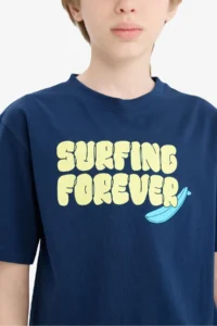 DeFacto Crew Neck Printed Short Sleeve T-Shirt Boy - Image 5