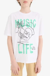 DeFacto Crew Neck Printed Short Sleeve T-Shirt Boy - Image 5