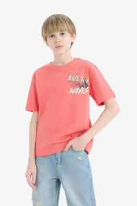 DeFacto Crew Neck Printed Short Sleeve T-Shirt Boy - Image 3