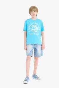 DeFacto Mavi Boys' T-Shirt E0187A8/TR230 - Image 2
