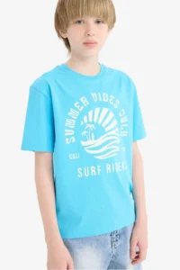 DeFacto Mavi Boys' T-Shirt E0187A8/TR230 - Image 4