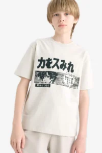 DeFacto Crew Neck Printed Short Sleeve T-Shirt Boy