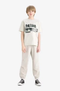 DeFacto Crew Neck Printed Short Sleeve T-Shirt Boy - Image 2