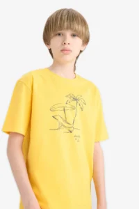 DeFacto Crew Neck Printed Short Sleeve T-Shirt Boy