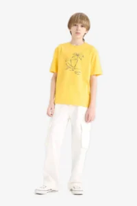DeFacto Crew Neck Printed Short Sleeve T-Shirt Boy - Image 2