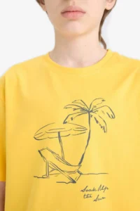 DeFacto Crew Neck Printed Short Sleeve T-Shirt Boy - Image 5
