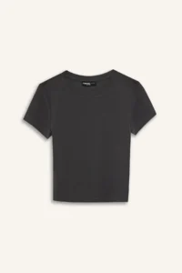 DeFacto Cool Fitted Basic Plain Rib Short Sleeve T-Shirt - Image 6