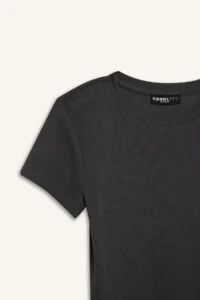 DeFacto Cool Fitted Basic Plain Rib Short Sleeve T-Shirt - Image 7