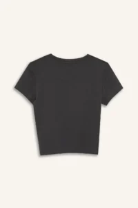 DeFacto Cool Fitted Basic Plain Rib Short Sleeve T-Shirt - Image 8