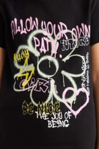 DeFacto Crew Neck Printed Short Sleeve T-Shirt Girls - Image 5