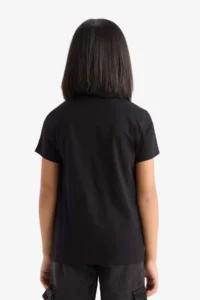 DeFacto Crew Neck Printed Short Sleeve T-Shirt Girls - Image 6