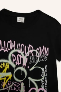 DeFacto Crew Neck Printed Short Sleeve T-Shirt Girls - Image 8