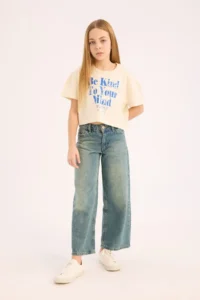 DeFacto Crew Neck Printed Short Sleeve T-Shirt Girl - Image 2