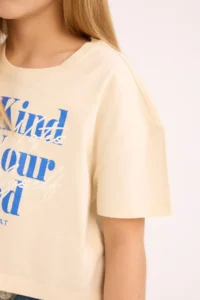 DeFacto Crew Neck Printed Short Sleeve T-Shirt Girl - Image 4