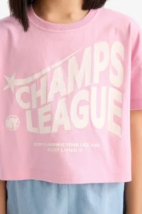 DeFacto Crew Neck Printed Short Sleeve T-Shirt Girl - Image 5