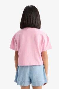 DeFacto Crew Neck Printed Short Sleeve T-Shirt Girl - Image 6