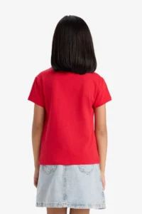 DeFacto Crew Neck Printed Short Sleeve T-Shirt Girl - Image 6