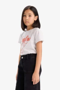 DeFacto Crew Neck Printed Short Sleeve T-Shirt Girl - Image 6