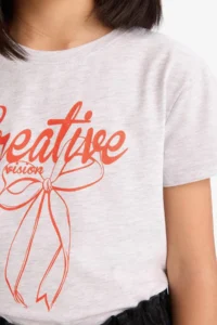 DeFacto Crew Neck Printed Short Sleeve T-Shirt Girl - Image 7